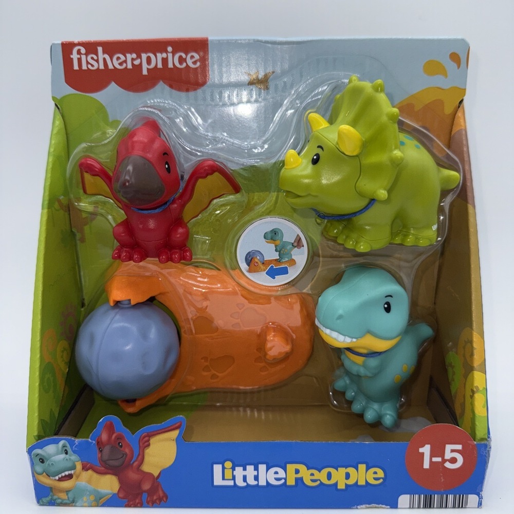 Fisher Price Little People Friendly Dinosaurs 4pcs Pack Set of 3 Dinos - NEW